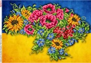 Схема вышивки бисером на габардине Цветущая Украина