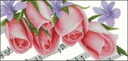 Схема вышивки бисером на габардине Розы