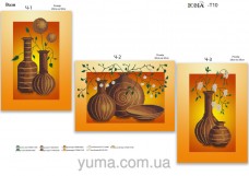Схема для вышивки бисером на габардине Вазы (триптих) Юма ЮМА-Т-10