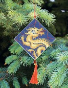 Набор для вышивки нитками Новогодняя игрушка Гороскоп дракон