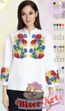 Заготовка вышиванки Женской сорочки на белом габардине Biser-Art SZ107