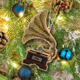 Набор для вышивки бисером по дереву Грамофон 