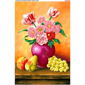 Схема вышивки бисером на габардине Букет цветов  Biser-Art 40х60-3086 - 164.00грн.