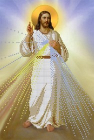 Схема для вышивки бисером на габардине Иисус, уповаю на Тебя Картины бисером S-175 - 242.00грн.