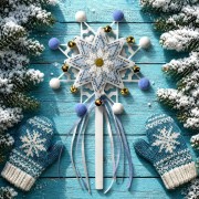 Набір для вишивки бісером на пластиковій основі Wonderland Crafts Різдвяна зірка - Крижана ніжність FLPL-121 Набір для вишивки бісером на пластиковій основі Wonderland Crafts Різдвяна зірка - Крижана ніжність FLPL-121