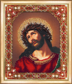 Набор для вышивки бисером Икона Господа Иисуса Христа Спаситель в терновом венце Чарiвна мить  Б-1165 - 750.00грн.