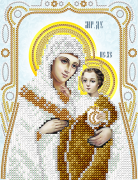 Схема для вышивки бисером на атласе Вифлеемская икона Божьей Матери (серебро)