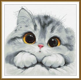 Набор для вышивки крестом Нова Слобода Застенчивый котенок РЕ3618 Набор для вышивки крестом Нова Слобода Застенчивый котенок РЕ3618