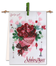 Набор-флажок для вышивки бисером на холсте Букет с любовью Абрис Арт АТ-004