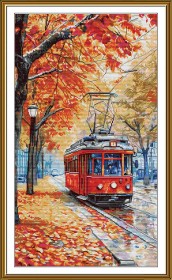 Набор для вышивки крестом Нова Слобода Осенний трамвайчик  РЕ3610
