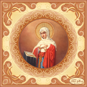 Схема вышивки бисером на атласе Богородица