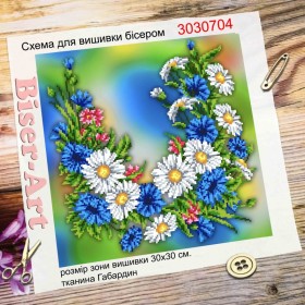 Схема вышивки бисером на габардине Полевые цветы Biser-Art 3030704 - 109.00грн.