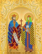 Схема вышивки бисером на атласе  Св. Равноап. Владимир и Ольга (золото)