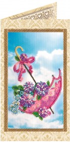 Набор - открытка для вышивки бисером Цветы в зонтике Абрис Арт АО-121 - 97.00грн.