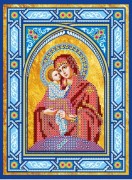 Схема для вышивки бисером на холсте Богородица Почаевская
