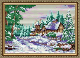 Набор для выкладки алмазной мозаикой Усадьба в зимнем лесу Art Solo АТ3020 - 429.00грн.