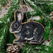 Набор для вышивания бисером по дереву Черный кролик