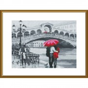 Набор для вышивки нитками на канве с фоновым изображением Венеция. Город любви