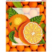 Схема вышивки бисером на габардине Апельсин