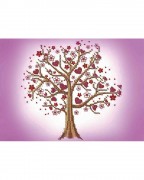 Схема для вишивання бісером на габардині Дерево кохання