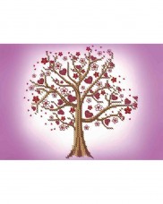 Схема для вышивки бисером на габардине Дерево любви Acorns А5-Д-195