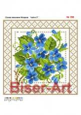 Схема вышивки бисером на габардине Квіти Biser-Art 20х30-288