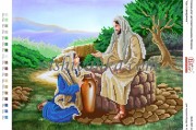 Схема для вишивання бісером на атласі Ісус і самарянка