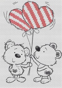Набор для вышивки крестом Два медвежонка  Luca-S В1072 - 348.00грн.