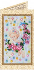 Набор - открытка для вышивки бисером Подарок ангелочка Абрис Арт АО-140