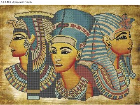 Схема для вышивки бисером на габардине Древний Египет