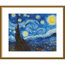 Набор для вышивки нитками на белой канве Звездная ночь (Ван Гог) Новая Слобода (Нова слобода) НВ3115