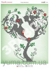 Схема вышивки бисером на атласе Дерево Любви Юма ЮМА-3195