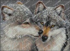 Схема вышивки бисером на атласе Любовь волков  Эдельвейс А-2-304