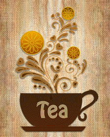 Схема вышивки бисером на атласе Чай