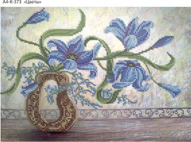 Схема для вышивки бисером на габардине Цветы Акорнс А4-К-373 - 63.00грн.