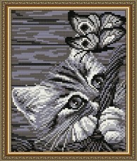Набор для выкладки алмазной мозаикой Котенок в корзине Art Solo АТ5513