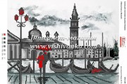 Схема для вишивання бісером на габардині Прогулянка у Венеції