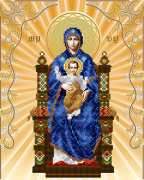 Схема вышивки бисером на атласе Богородица на престоле
