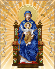 Схема вышивки бисером на атласе Богородица на престоле А-строчка АС3-036