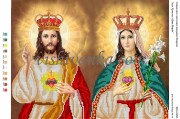 Схема для вышивки бисером на атласе Ісус Христос і ДІва Марія