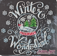 Набор-миди для вышивки бисером на натуральном художественном холсте Зима чудес Абрис Арт АМВ-047
