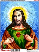 Схема вышивки бисером на габардине Найсвятіше Серце Ісуса