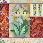 Схема вышивки бисером на холсте Королевские цветы