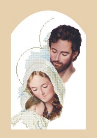 Схема вышивки бисером на габардине Святое Семейство Эдельвейс Свята Родина - 123.00грн.