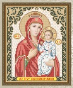 Схема для вышивки бисером на габардине Богородица Избавительница