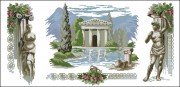 Схема вышивки бисером на габардине Триптих Греция