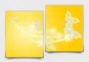 Схема для вышивки бисером на атласе Ажурные бабочки (жёлтый) Диптих