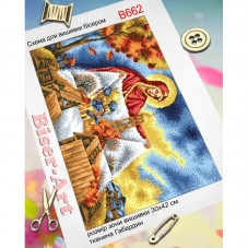 Схема вышивки бисером на габардине Покрова Пресвятой Богородицы Biser-Art 30х40-В662