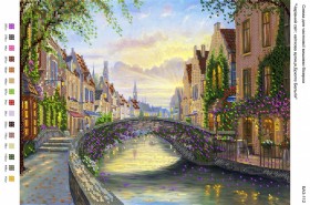 Рисунок на габардине для вышивки бисером Чарівний світ: квіткова вулиця, Брюгге Бельгія Вишиванка А3-112 - 96.00грн.