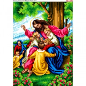 Схема вышивки бисером на габардине Иисус и дети  Biser-Art 30х40-А646 - 108.00грн.